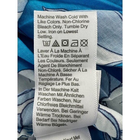 New J Crew Size L Convertible beach dress blue Linear peony Bow Vivid Blue BR047 - Picture 10 of 14